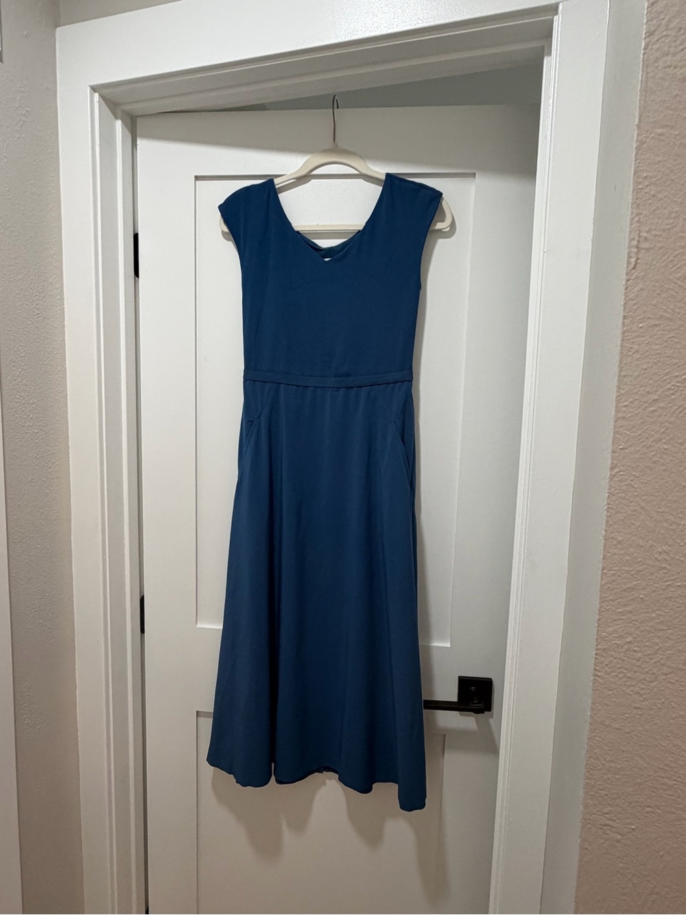 Athleta Bright Blue Blue Cap-Sleeve Midi Dress